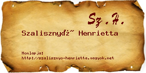 Szalisznyó Henrietta névjegykártya