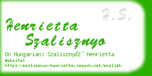 henrietta szalisznyo business card